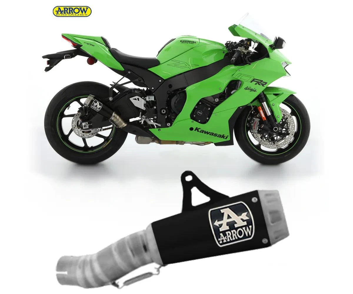 Arrow Pro-Race Black Nichrom Slip-On Exhaust for Kawasaki ZX-10R 2021 - My Superbike Store