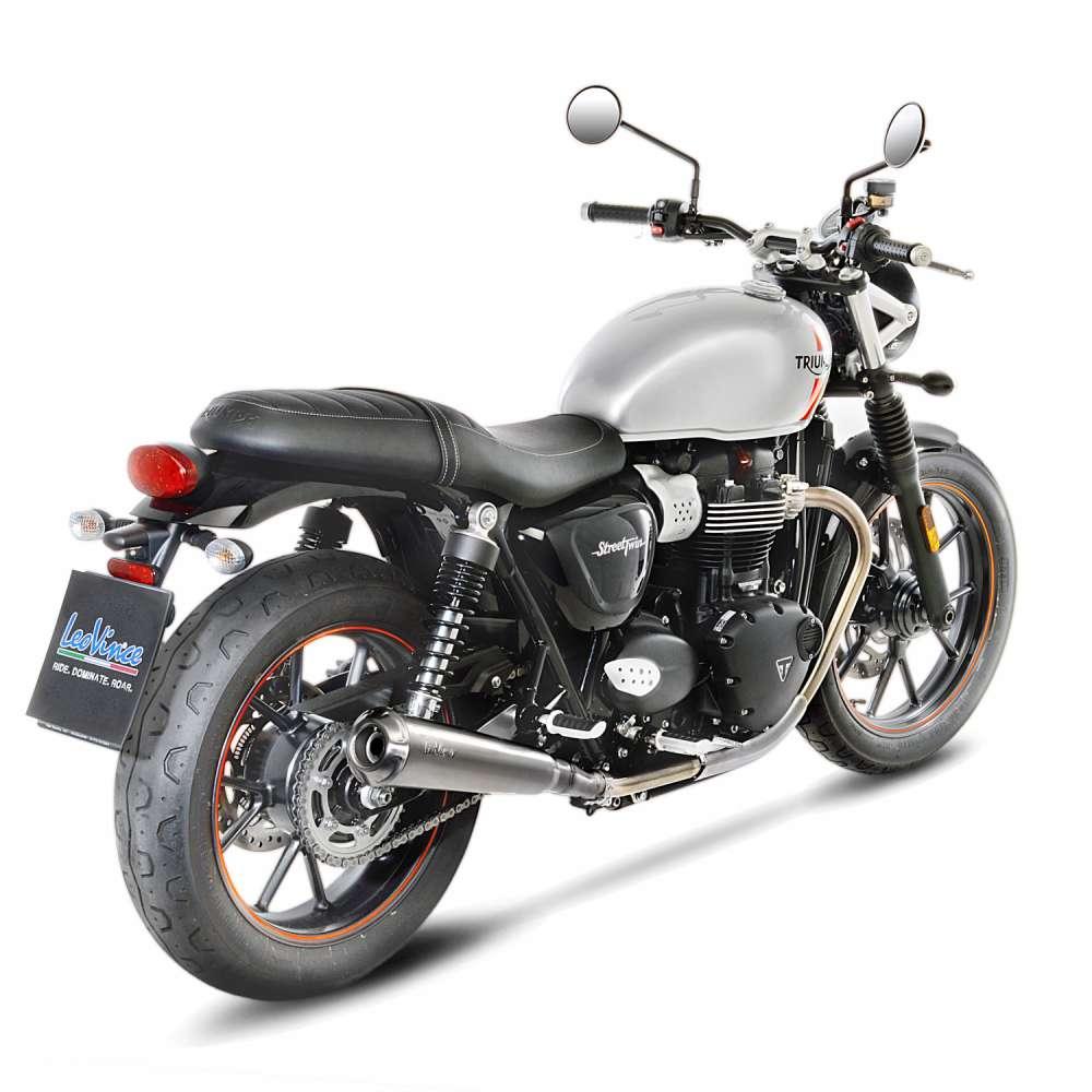 LeoVince Classic Racer Dual Slip-On Exhaust for Triumph Street Twin 2016-20 - My Superbike Store