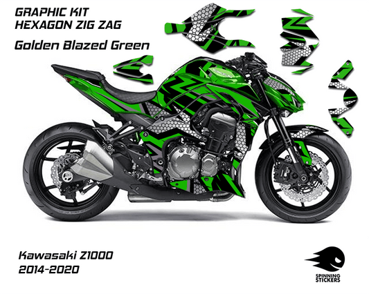 Spinning Stickers Hexagon Graphics Kit For Kawasaki Z1000 2014-20 - My Superbike Store