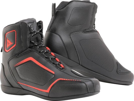 [SALE] Dainese Raptors Air Shoes - Black/Black/Fluro Red - My Superbike Store