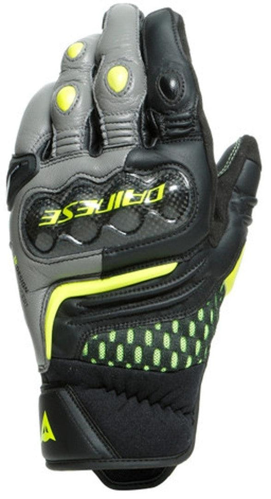 [SALE] Dainese Carbon 3 Short Gloves - Black/Charcoal Grey/Fluo Yellow - My Superbike Store