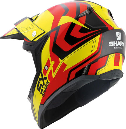 [SALE] Shark Sx2 Bhauw Mat Helmet - Black/Yellow/Red - My Superbike Store