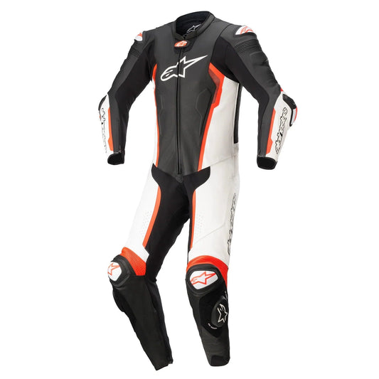 Alpinestars Missile V2 One Piece Leather Suit - Black/White/Red Fluo - My Superbike Store