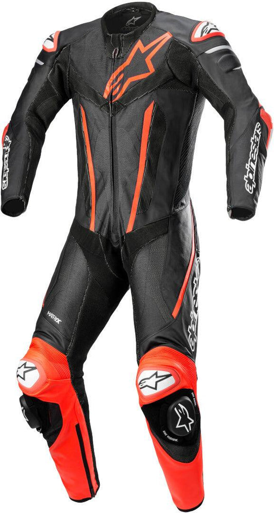 Alpinestars Fusion One Piece Leather Suit - Black/Red - My Superbike Store