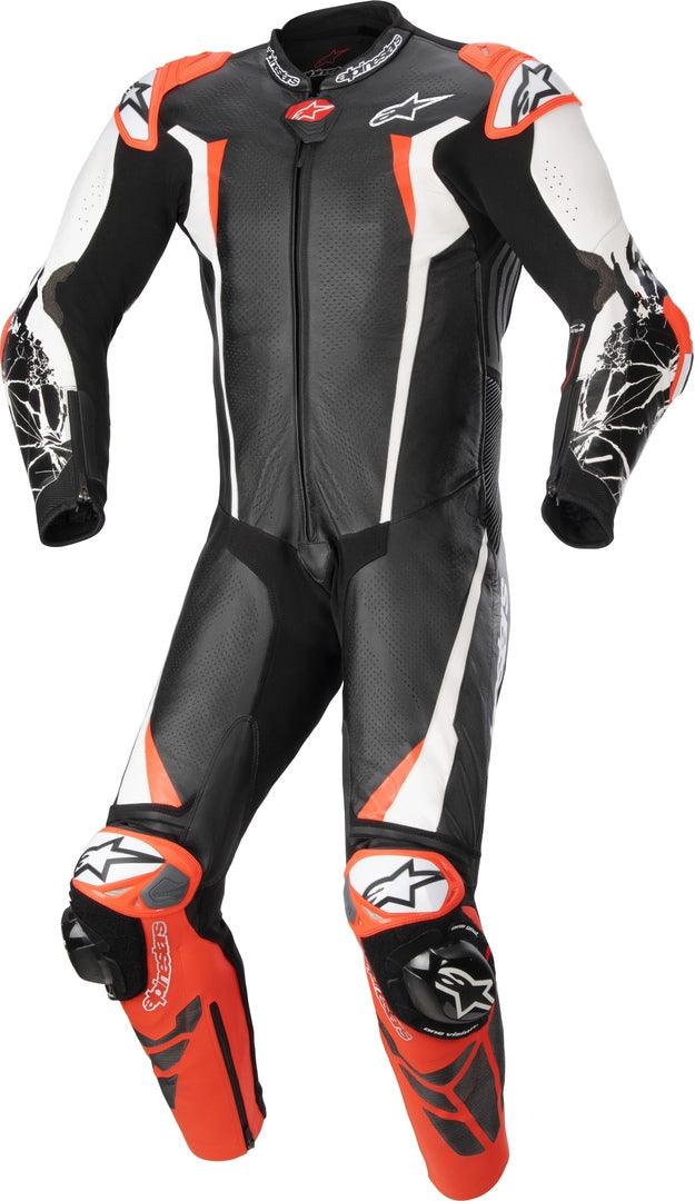 Alpinestars Absolute V2 One Piece Leather Suit - Black/White/Red - My Superbike Store