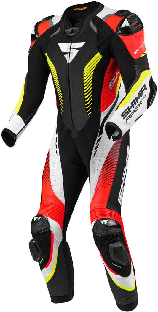 SHIMA Apex RS One Piece Leather Suit - Black/Red/Yellow - My Superbike Store