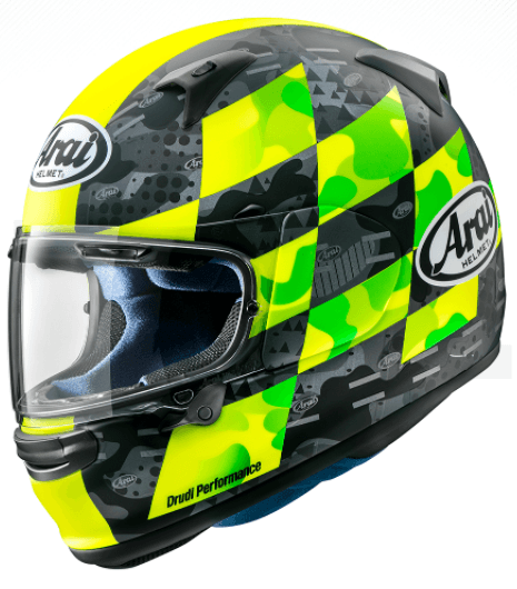 Arai Profile-V Patch Fluor Matte Yellow Helmet - My Superbike Store