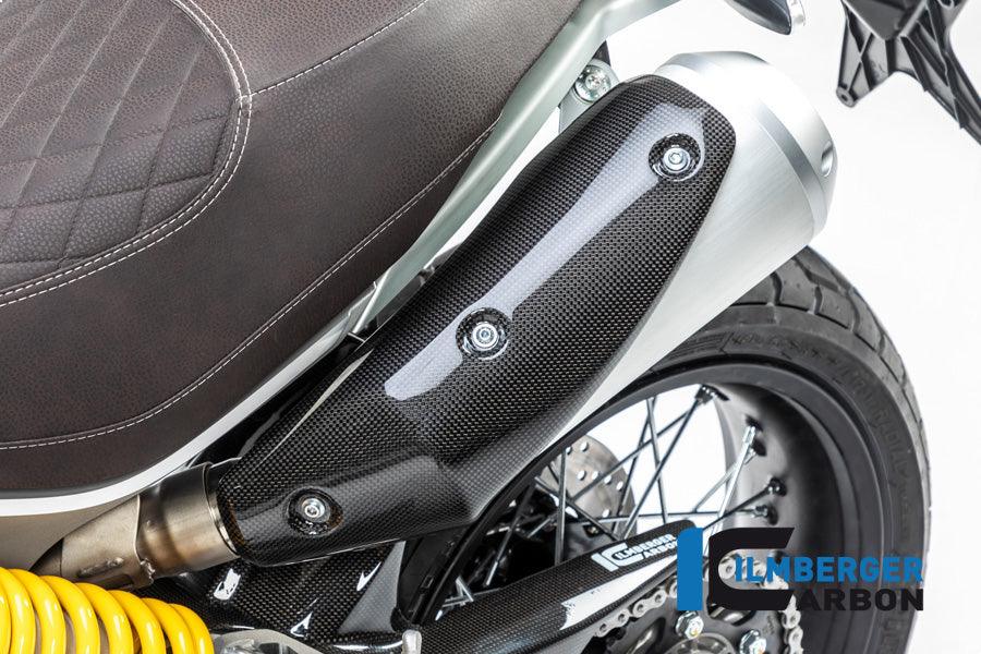 Ilmberger Carbon Fibre Left Exhaust Protection For Ducati Scrambler 1100 2017-22 - My Superbike Store