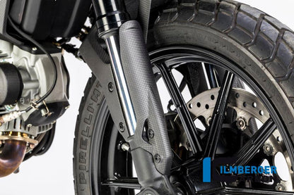 Ilmberger Carbon Fibre Right Standpipe Cover For Ducati Scrambler Icon 2016-22 - My Superbike Store