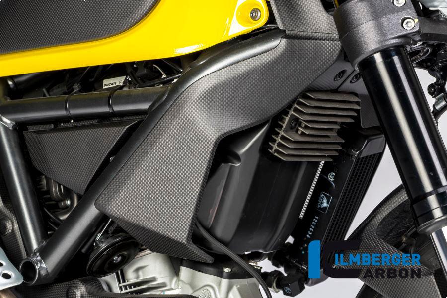 Ilmberger Carbon Fibre Right Radiator Cover For Ducati Scrambler Icon 2016-22 - My Superbike Store