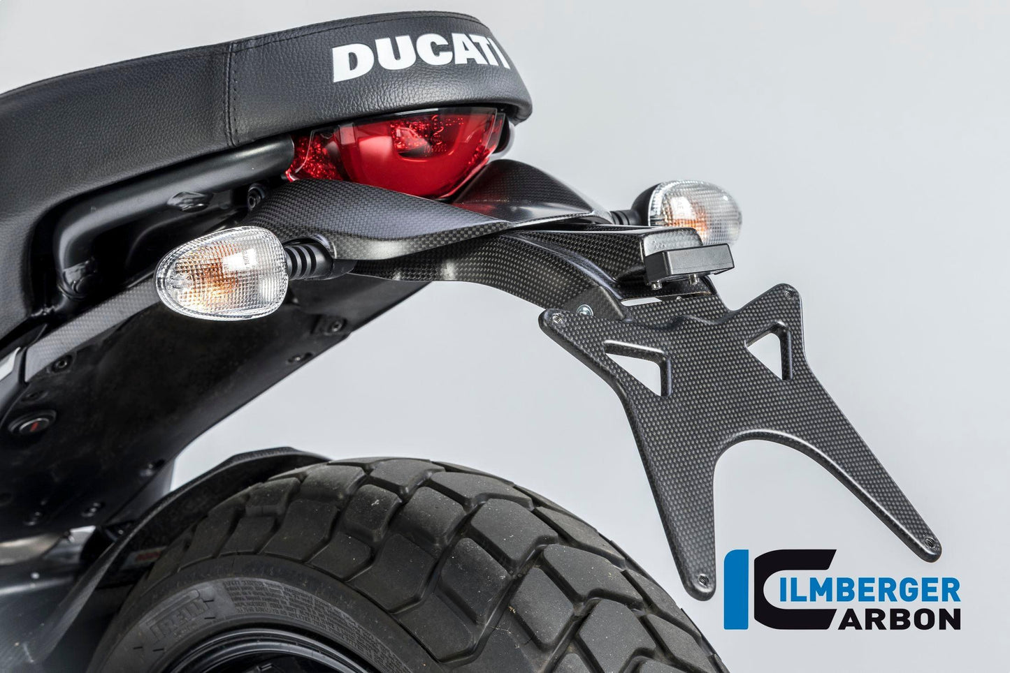 Ilmberger Carbon Fibre Number Plate Holder For Ducati Scrambler Icon 2016-22 - My Superbike Store