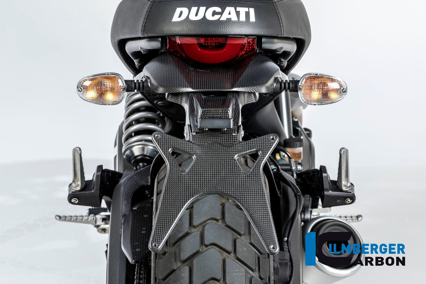 Ilmberger Carbon Fibre Number Plate Holder For Ducati Scrambler Icon 2016-22 - My Superbike Store