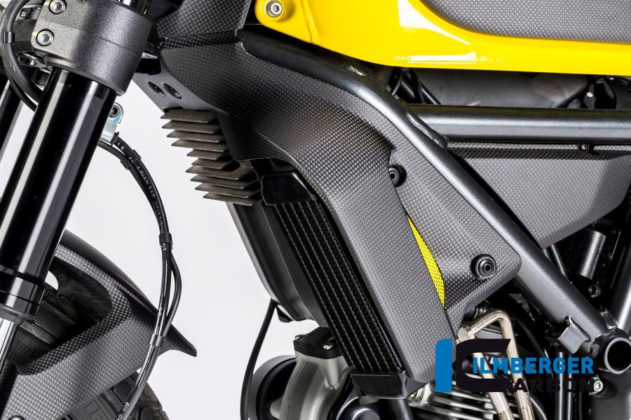 Ilmberger Carbon Fibre Left Radiator Cover For Ducati Scrambler Icon 2016-22 - My Superbike Store