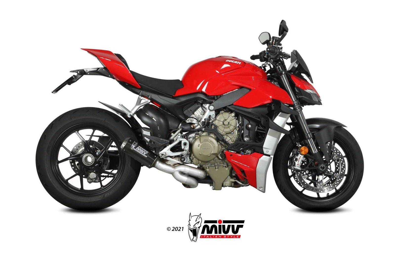 Mivv Carbon Fibre Full Exhaust System For Ducati Streetfighter V4 2020-22 - My Superbike Store