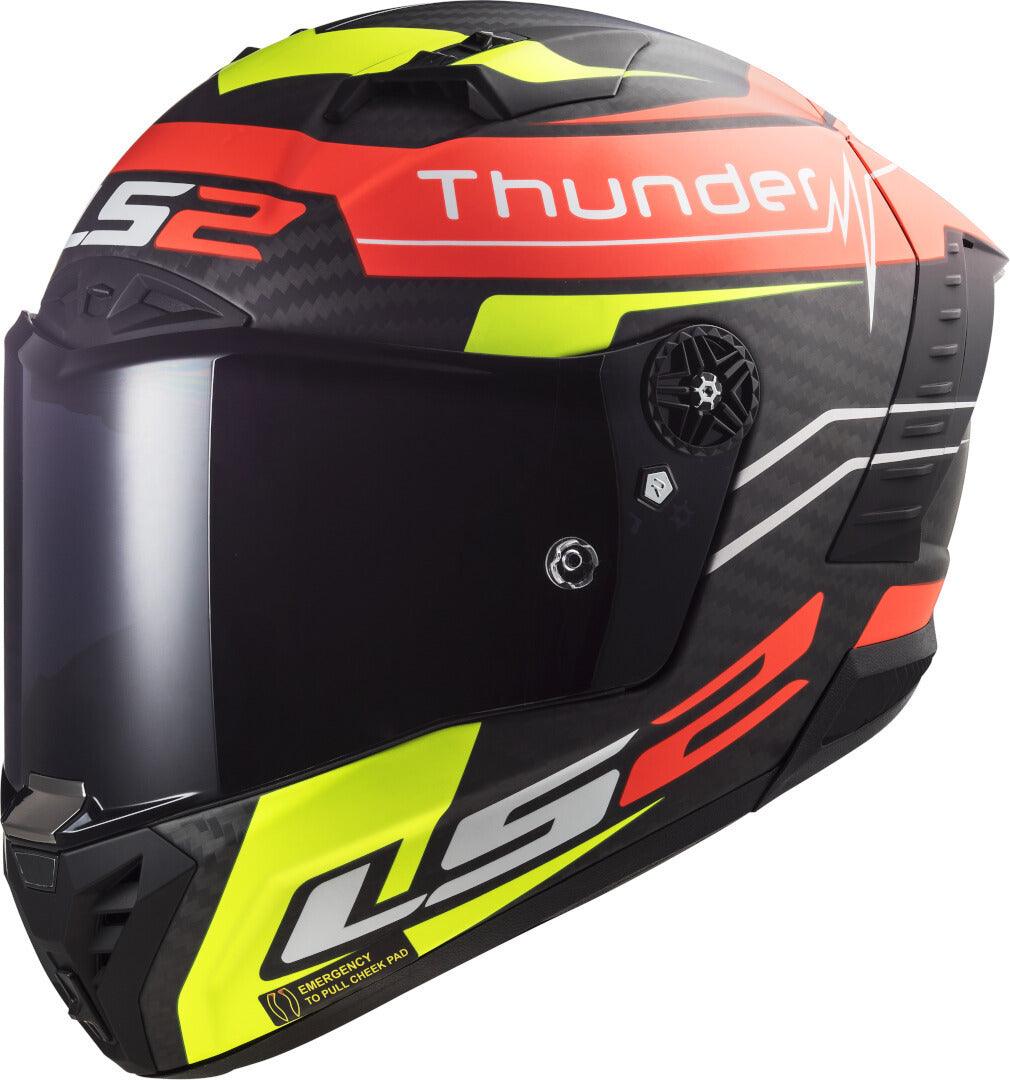 LS2 FF805 Thunder Black Attack Carbon Helmet - My Superbike Store