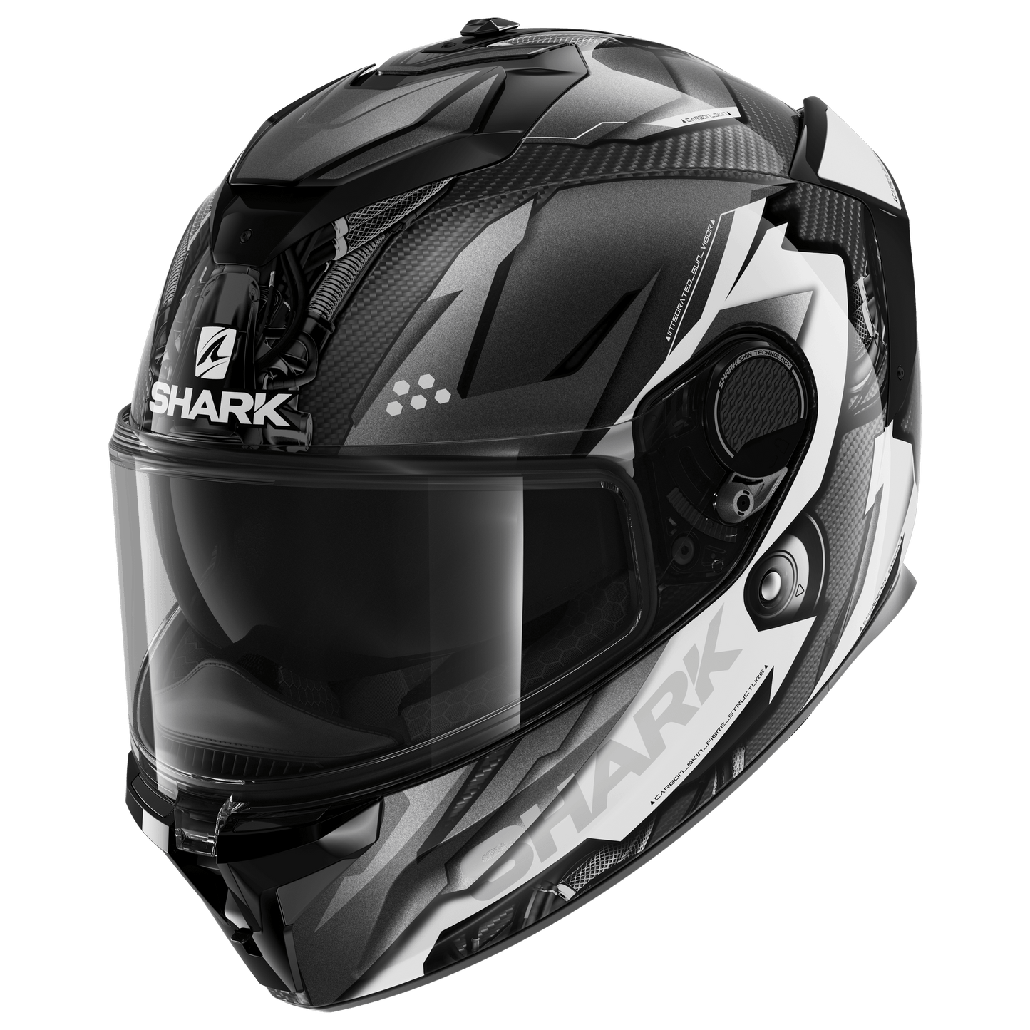 Shark Spartan GT Carbon Urikan Helmet - Black/White - My Superbike Store