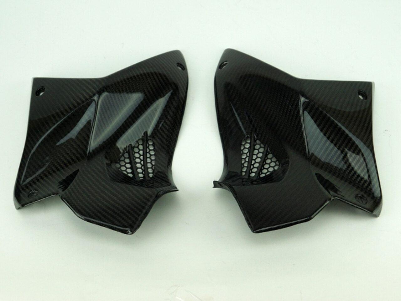 Motocomposites Upper Tank Covers w/ Aluminium Grill in 100% Carbon Fiber for Kawasaki Ninja H2 - My Superbike Store