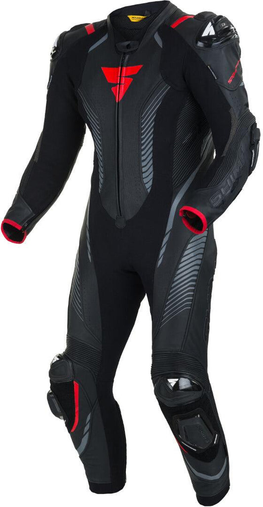 SHIMA Apex RS One Piece Leather Suit - Black/Red - My Superbike Store