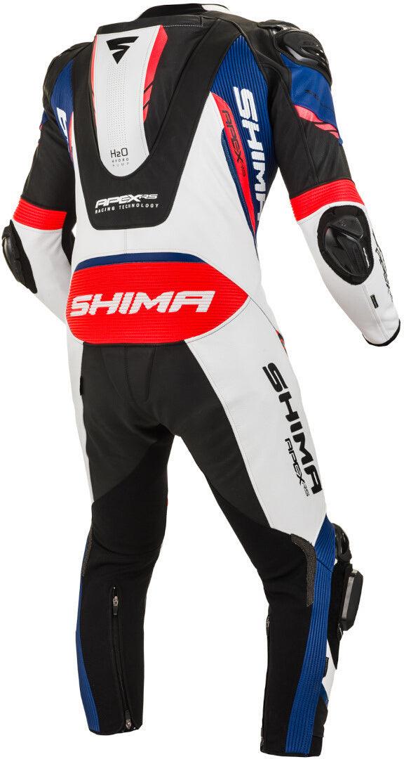 SHIMA Apex RS One Piece Leather Suit - Black/White/Blue - My Superbike Store