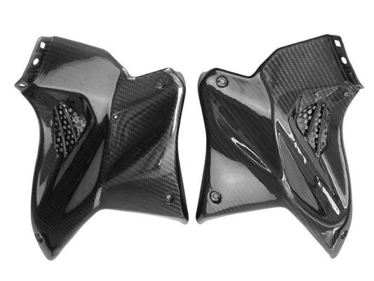 Motocomposites Upper Tank Covers w/ Aluminium Grill in Carbon with Fiberglass for Kawasaki Ninja H2 - My Superbike Store