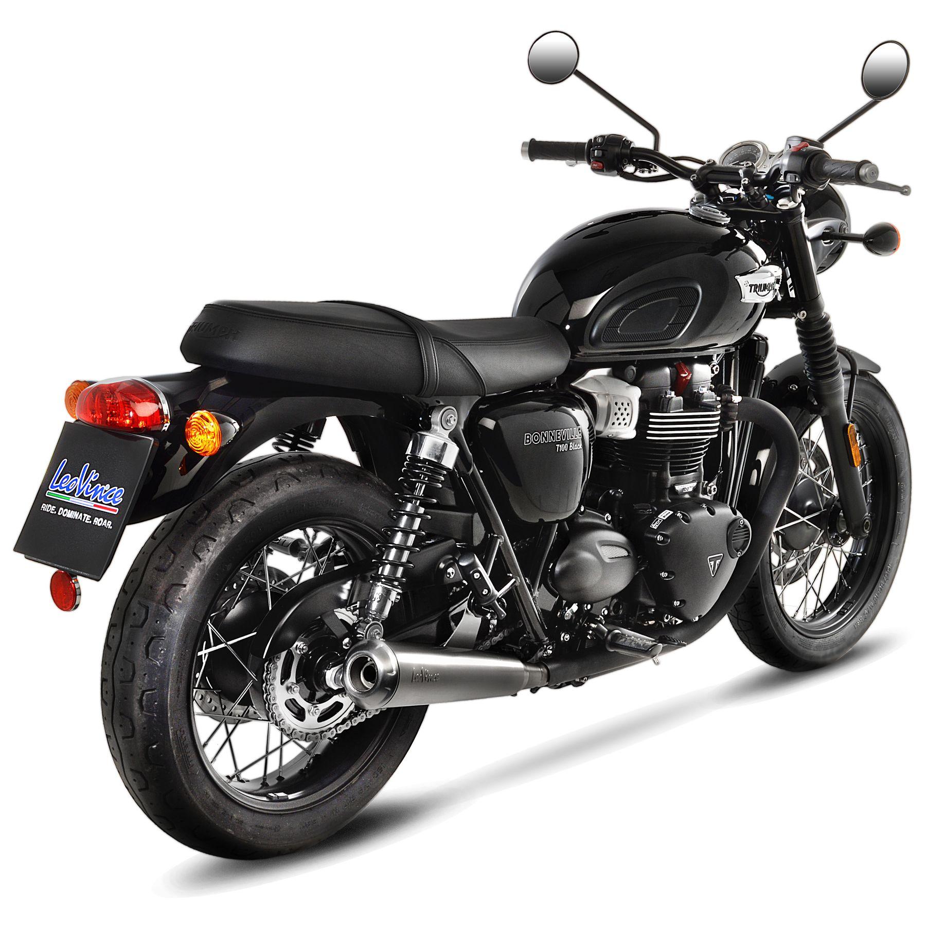 LeoVince Classic Racer Slip-On Exhaust for Triumph Bonneville T100 - My Superbike Store