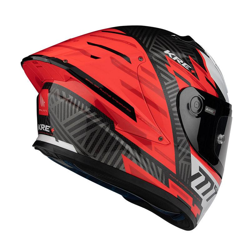 MT Helmets Kre Plus Carbon Brush A5 Helmet - Red - My Superbike Store