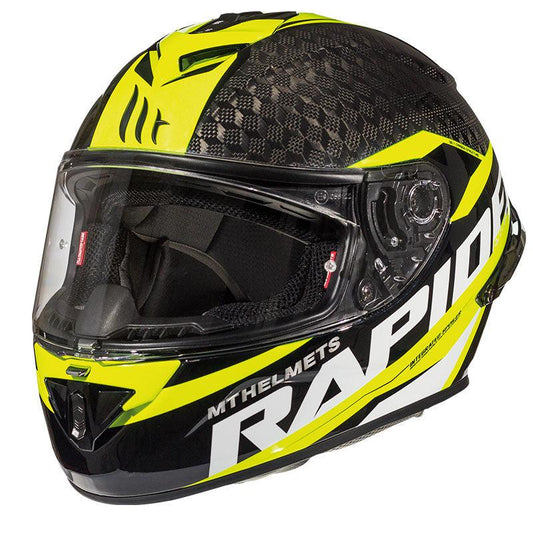 MT Helmets Rapide Pro Carbon C3 Helmet - Black Yellow - My Superbike Store