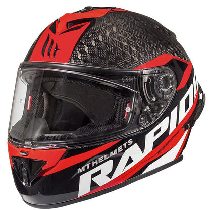 MT Helmets Rapide Pro Carbon C5 Helmet - Black Red - My Superbike Store