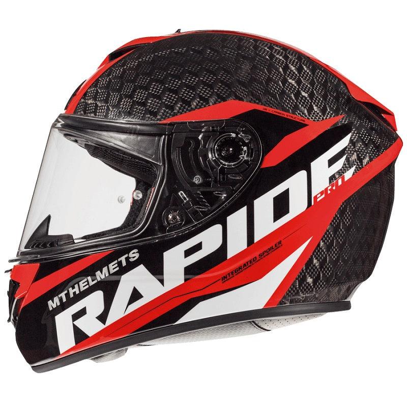 MT Helmets Rapide Pro Carbon Kid C5 Helmet - Black Red - My Superbike Store