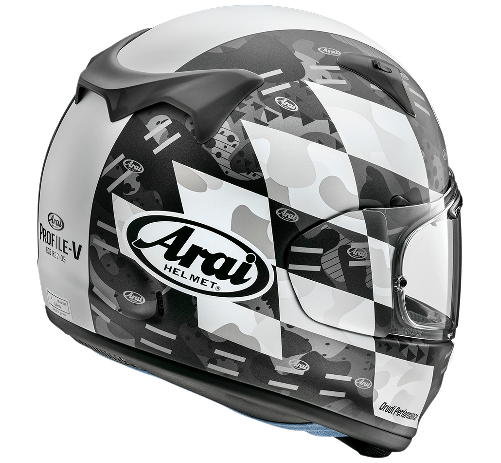 Arai Profile-V Patch Matte White Helmet - My Superbike Store